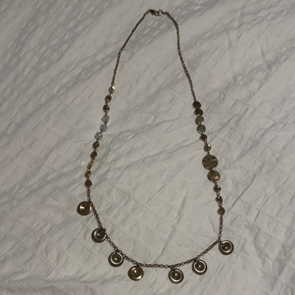 Elegant Gold-Tone Necklace with Disc Accents